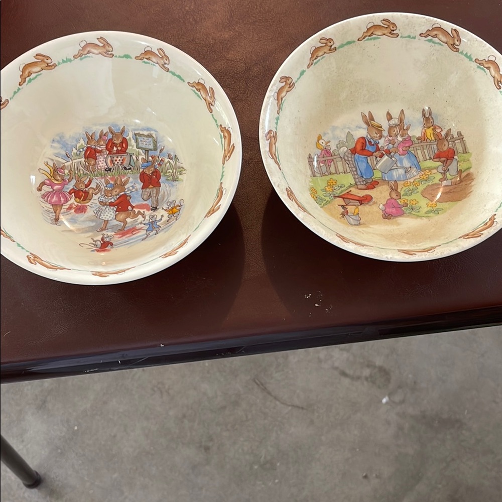 Vintage Royal Doulton Bunnykins Bowls (2)